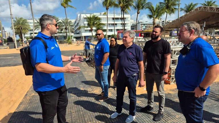 Sejel inspeciona montagem da arena Paraíba World Beach Games