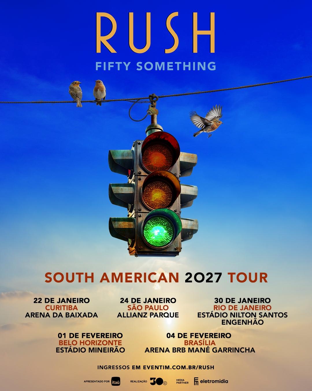 30e abre vendas de ingressos para os shows do Rush no Brasil