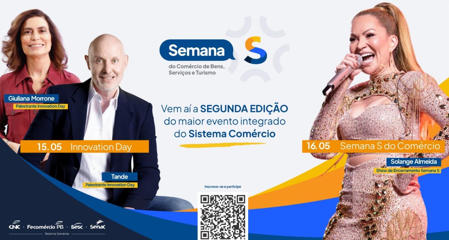 Sistema Comércio realiza Innovation Day e Semana S 2026 com programação gratuita em toda a Paraíba