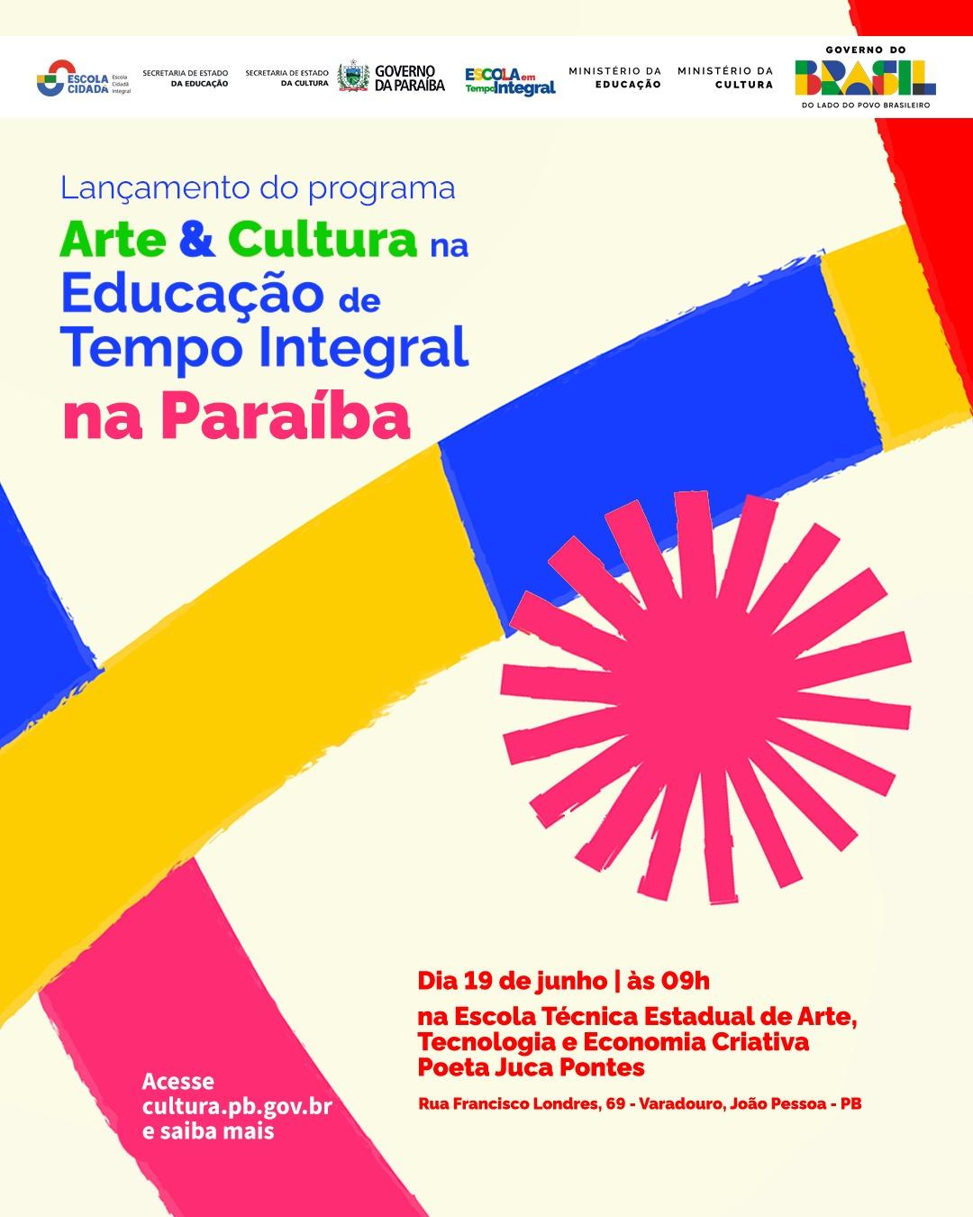 Arte e cultura fortalecendo a educação em tempo integral na Paraíba! 🎨📚