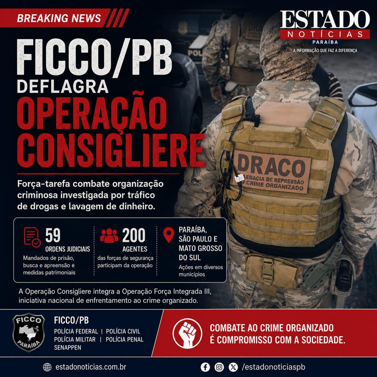 Operação integrada mobiliza cerca de 200 agentes para cumprir mandados contra organização criminosa investigada por tráfico de drogas e lavagem de dinheiro.